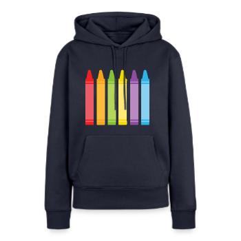 Stifte - Frauen Premium Bio Hoodie - Navy - Vorne - Julia (174cm)
