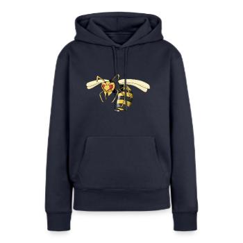 guêpe - Sweat à capuche Premium bio Femme - bleu marine - Devant - Julia (174cm)