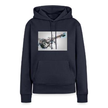 Electro Guitar - Sweat à capuche Premium bio Femme - bleu marine - Devant - Julia (174cm)