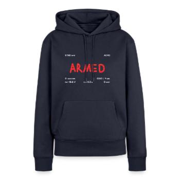 OSD Start - Sweat à capuche Premium bio Femme - bleu marine - Devant - Julia (174cm)