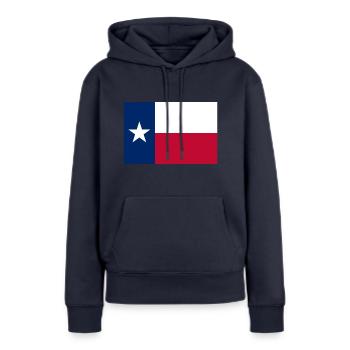 Texas - Sweat à capuche Premium bio Femme - bleu marine - Devant - Julia (174cm)