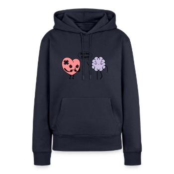 Apprendre le coeur - Sweat à capuche Premium bio Femme - bleu marine - Devant - Julia (174cm)