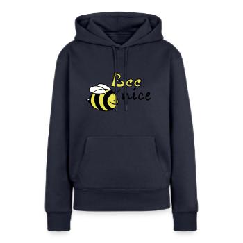 abeille sympa - Sweat à capuche Premium bio Femme - bleu marine - Devant - Julia (174cm)