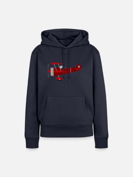Flugzeug rot - Frauen Premium Bio Hoodie - Navy