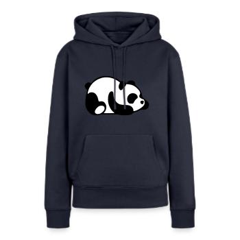 BÉBÉ PANDA - Sweat à capuche Premium bio Femme - bleu marine - Devant - Julia (174cm)