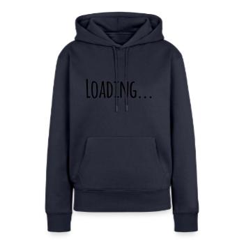 Laden... - Frauen Premium Bio Hoodie - Navy - Vorne - Julia (174cm)