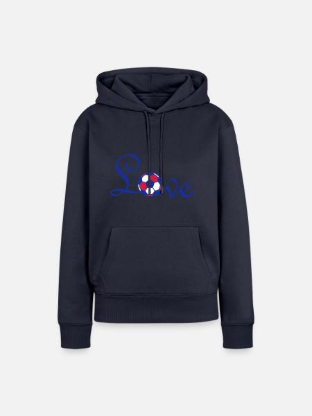 Fußball Liebe 3 Flock - Frauen Premium Bio Hoodie - Navy