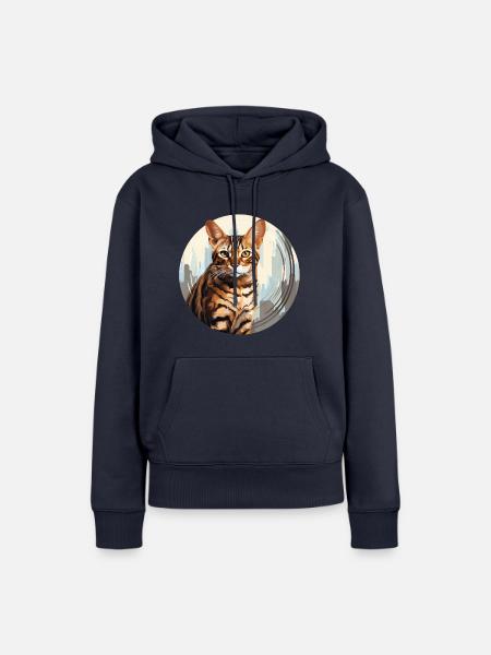 Bengalkatze - Frauen Premium Bio Hoodie - Navy