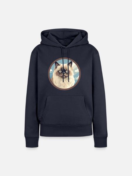 Himalayan cat - Frauen Premium Bio Hoodie - Navy