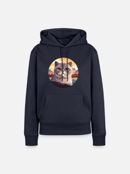 Schottische Faltohrkatze - Frauen Premium Bio Hoodie - Navy