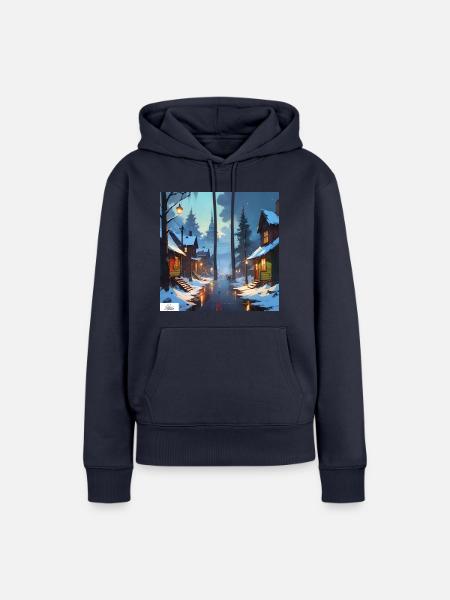 Ruhiger Winterabend - Frauen Premium Bio Hoodie - Navy