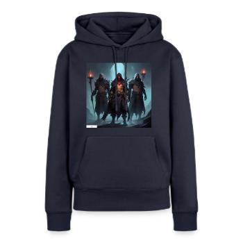Vergessene Kriegerfreunde - Frauen Premium Bio Hoodie - Navy - Vorne - Julia (174cm)