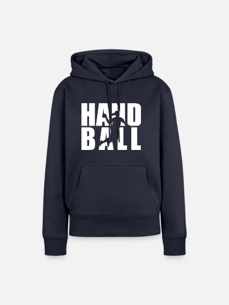 Handball Block Frau - Frauen Premium Bio Hoodie - Navy