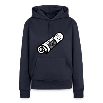 Zeitungsausträger Zeitung newspaper - Frauen Premium Bio Hoodie - Navy - Vorne - Julia (174cm)