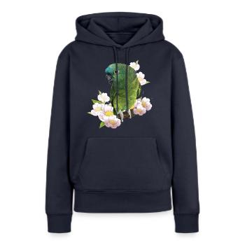 L’amazone à front bleu - Sweat à capuche Premium bio Femme - bleu marine - Devant - Julia (174cm)