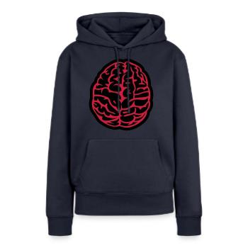 Gehirn - Frauen Premium Bio Hoodie - Navy - Vorne - Julia (174cm)