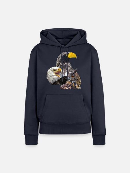 Pigargos und Eule - Frauen Premium Bio Hoodie - Navy