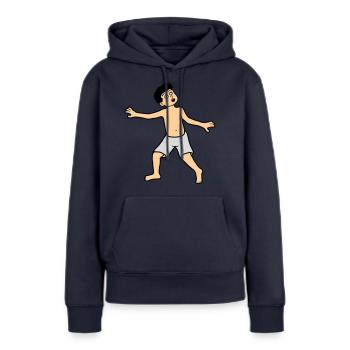 Junge hat angst - Frauen Premium Bio Hoodie - Navy - Vorne - Julia (174cm)