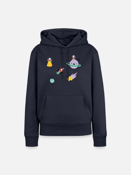 Space - Frauen Premium Bio Hoodie - Navy