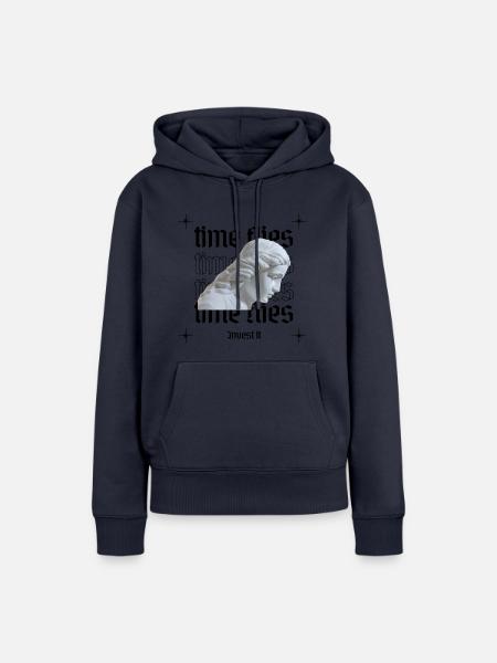 time flies - Frauen Premium Bio Hoodie - Navy