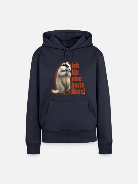 Grimmiger Dachs Die wandernde Nuss - Frauen Premium Bio Hoodie - Navy