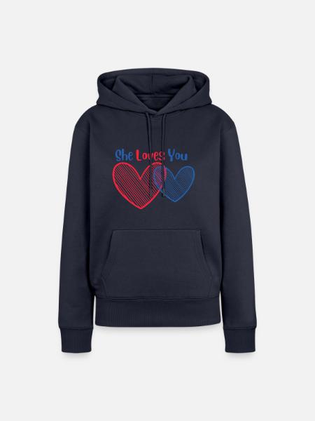 Sie liebt dich - Frauen Premium Bio Hoodie - Navy