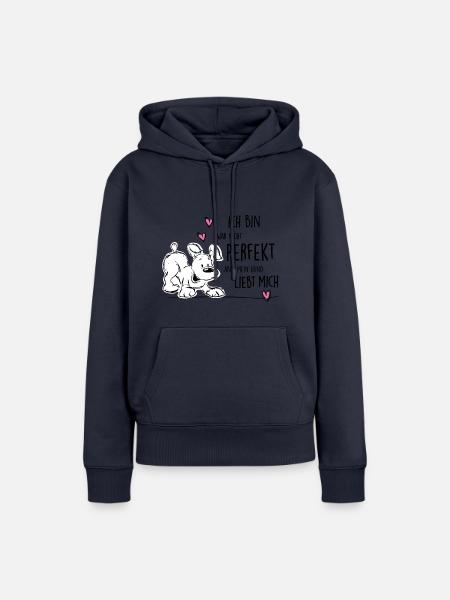 mein HUND liebt mich - Frauen Premium Bio Hoodie - Navy
