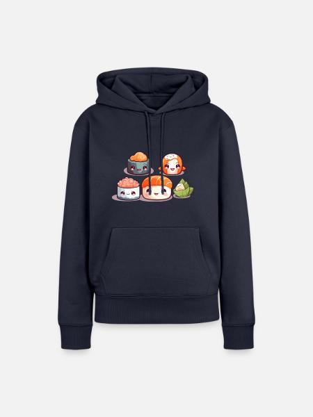 Sushi Menü - Frauen Premium Bio Hoodie - Navy
