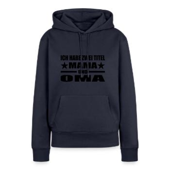 Mama - Frauen Premium Bio Hoodie - Navy - Vorne - Julia (174cm)