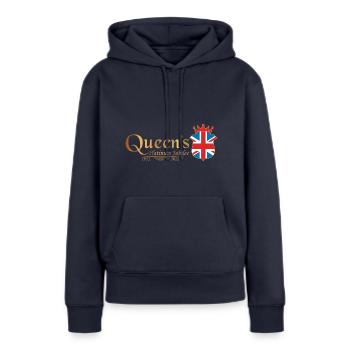 Jubilé de platine de la monarchie britannique 70e année - Sweat à capuche Premium bio Femme - bleu marine - Devant - Julia (174cm)