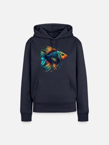 Bunte Fische - Frauen Premium Bio Hoodie - Navy