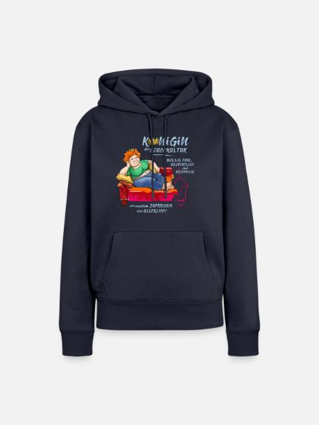 Königin der Couchkultur - Frauen Premium Bio Hoodie - Navy