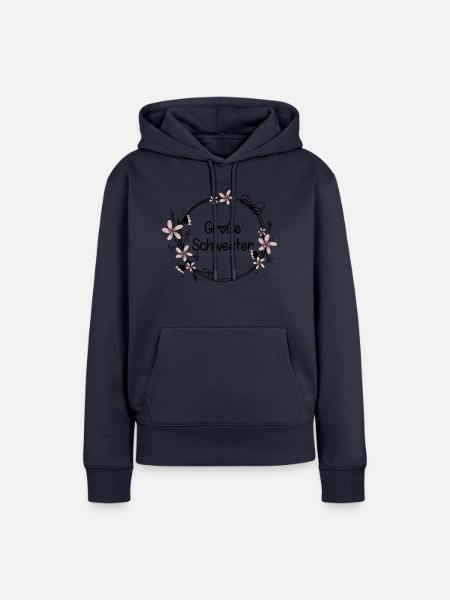 Große Schwester - Frauen Premium Bio Hoodie - Navy