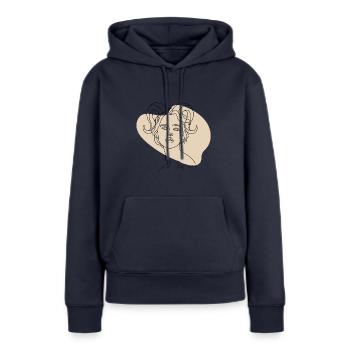 Signe du zodiaque « Capricorne » Capricorne - Sweat à capuche Premium bio Femme - bleu marine - Devant - Julia (174cm)