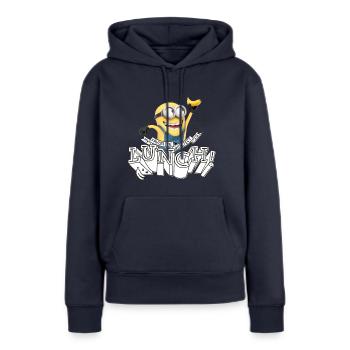 Minions Mit Banane Mein Lieblingsfach Ist Mittag - Frauen Premium Bio Hoodie - Navy - Vorne - Julia (174cm)