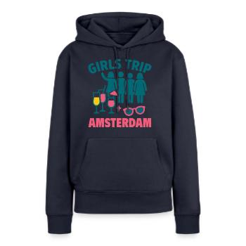 Girls Trip Amsterdam Party - Sweat à capuche Premium bio Femme - bleu marine - Devant - Julia (174cm)