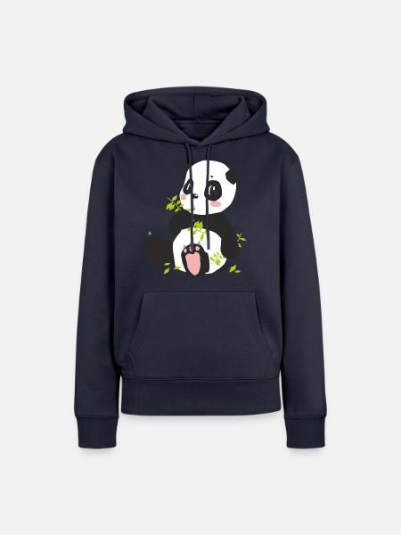 der niedliche Panda - Frauen Premium Bio Hoodie - Navy