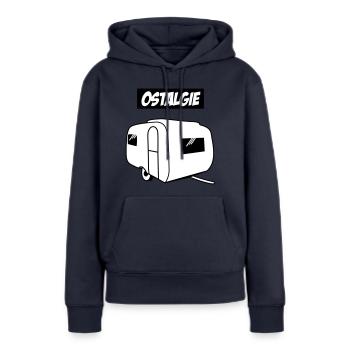 Ostalgie QEK junior - Sweat à capuche Premium bio Femme - bleu marine - Devant - Julia (174cm)