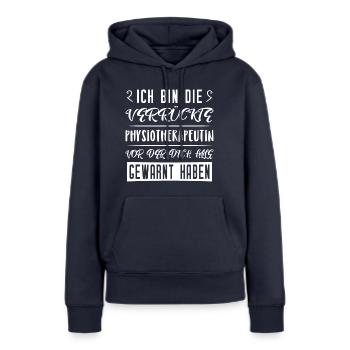 Physiotherapist Shirt - Crazy Physiotherapist - Women’s Premium Organic Hoodie - navy - Front - Julia (174cm)