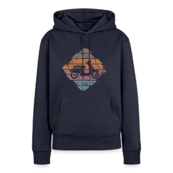 Moped - Frauen Premium Bio Hoodie - Navy - Vorne - Julia (174cm)