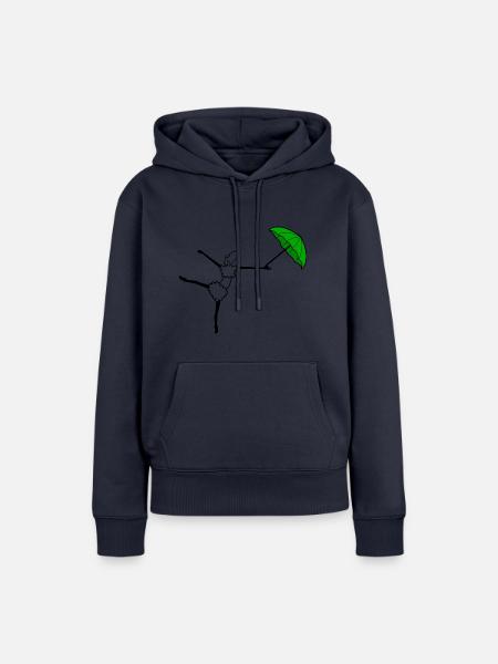 Tanzendes Schaf mit Regenschirm - Frauen Premium Bio Hoodie - Navy