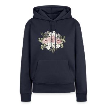 Romantik Butterfly by Agnes Johanna Art - Frauen Premium Bio Hoodie - Navy - Vorne - Julia (174cm)