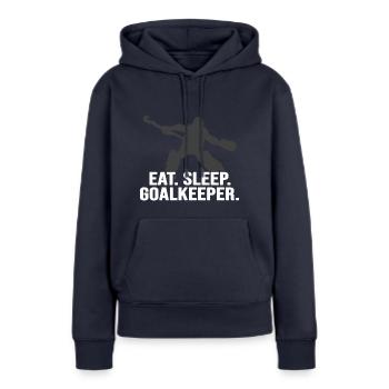Hockey Feldhockey-Torwart Hockey-Goalkeeper - Frauen Premium Bio Hoodie - Navy - Vorne - Julia (174cm)