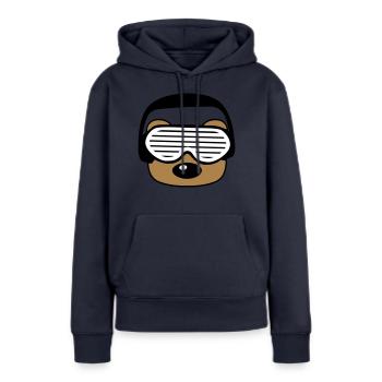 gesicht kopf feiern party dj kopfhoerer musik spas - Frauen Premium Bio Hoodie - Navy - Vorne - Julia (174cm)