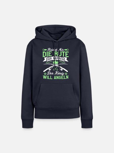 der König will Angeln - Frauen Premium Bio Hoodie - Navy