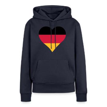 Deutschlandflagge Herform - Frauen Premium Bio Hoodie - Navy - Vorne - Julia (174cm)