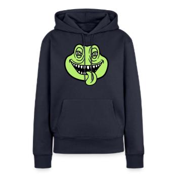 visage tête monstre boese serpent dangereux la - Sweat à capuche Premium bio Femme - bleu marine - Devant - Julia (174cm)