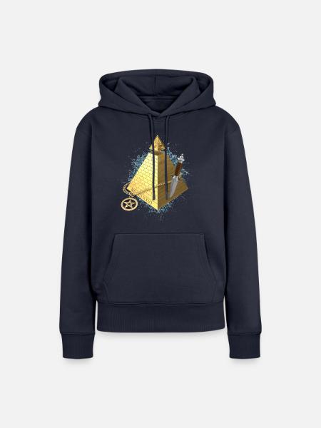 Gold illuminati - Frauen Premium Bio Hoodie - Navy