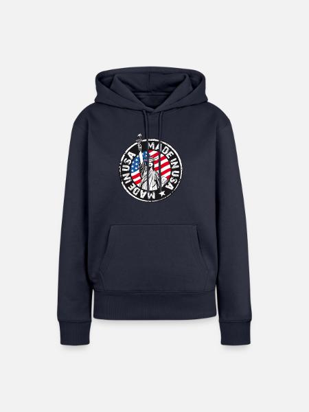 Made in USA - Frauen Premium Bio Hoodie - Navy