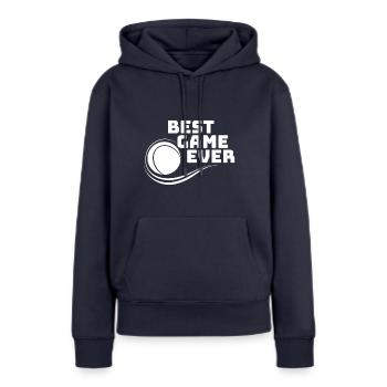 Die besten Spiel-, Tennis- und Sportschläger der Welt - Frauen Premium Bio Hoodie - Navy - Vorne - Julia (174cm)